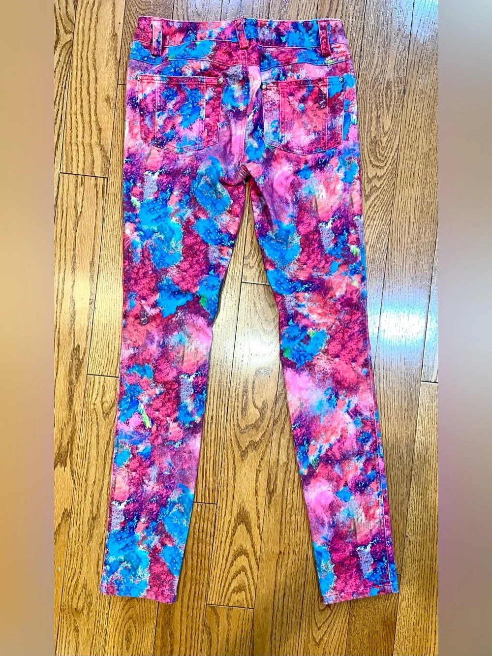 Alice + Olivia Abstract Watercolor Jeans Multicolor 11178-867